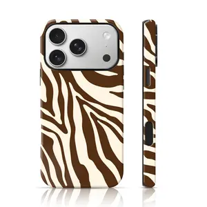 Brown Zebra Print Design Cute Phone Case Full Body Protection for iPhone 17 Pro Max/16 Pro Max /15Pro Max 15/14/13/12 & Samsung S26 /S25Ultra Cute Phone Case