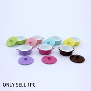Mini Alloy Colorful Hot Pot, Micro Soup Pot, Kitchen Utensils, Realistic Metal Cookware Model, Dollhouse Accessories