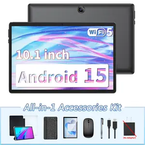 【Mothersdaygift】Relndoo 10.1 Inch Tablet, Wireless Set with Keyboard, Mouse, Stylus, Case, 5G WiFi