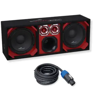 Red Fully Loaded Speaker Box w/ 2x 10" Woofers, 6" Driver, 2x 4" Tweeters Red Fully Loaded Speaker Box w/ 2x 10" Woofers, 6" Driver, 2x 4" Tweeters