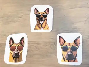 Belgian Malinois with Sunglasses Vinyl Sticker