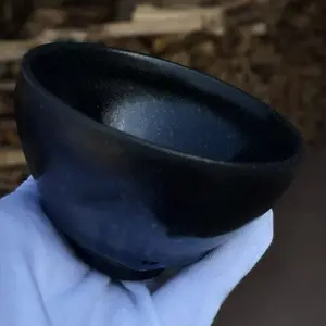 Dragon kiln wood burning kiln transformed into antique black gold handmade cup