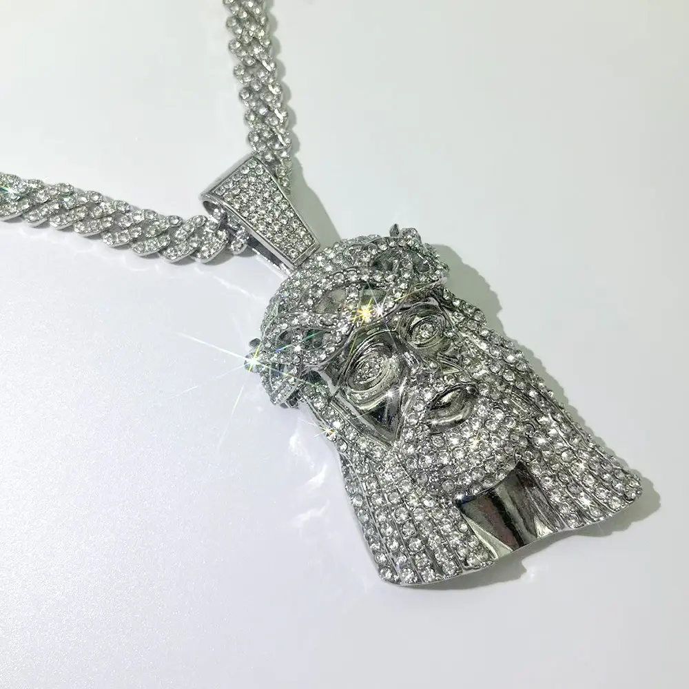 Silver pendant+24 inch 9mm Cuban chain