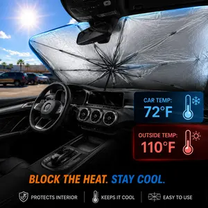 Portable car sunshade, windshield sunshade, foldable windshield sunshade, car exterior accessories, daily car windshield cooling umbrella