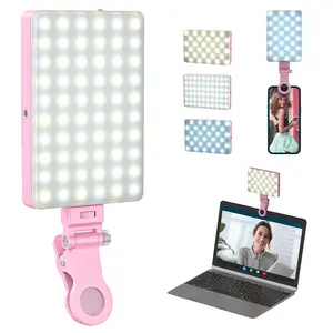 Portable Selfie Ring Light, Rechargeable Selfie Light, Portable Fill Light for Mobile Phones, Laptops, and Tablets, for Video Conferencing, Live Streaming, Zoom Calls, Makeup, and Photography