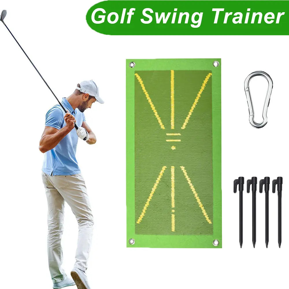 Golf Training Mat Set – Golf Swing Trainer for Indoor Practice, Swing Correction & Accuracy Improvement, Must-Have Golf Hitting Aid Training Tool, Golf Training Aids for Golf Beginners