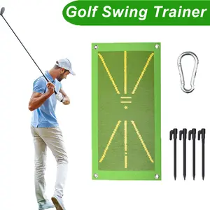 Golf Training Mat Set – Golf Swing Trainer for Indoor Practice, Swing Correction & Accuracy Improvement, Must-Have Golf Hitting Aid Training Tool for Golf Beginners