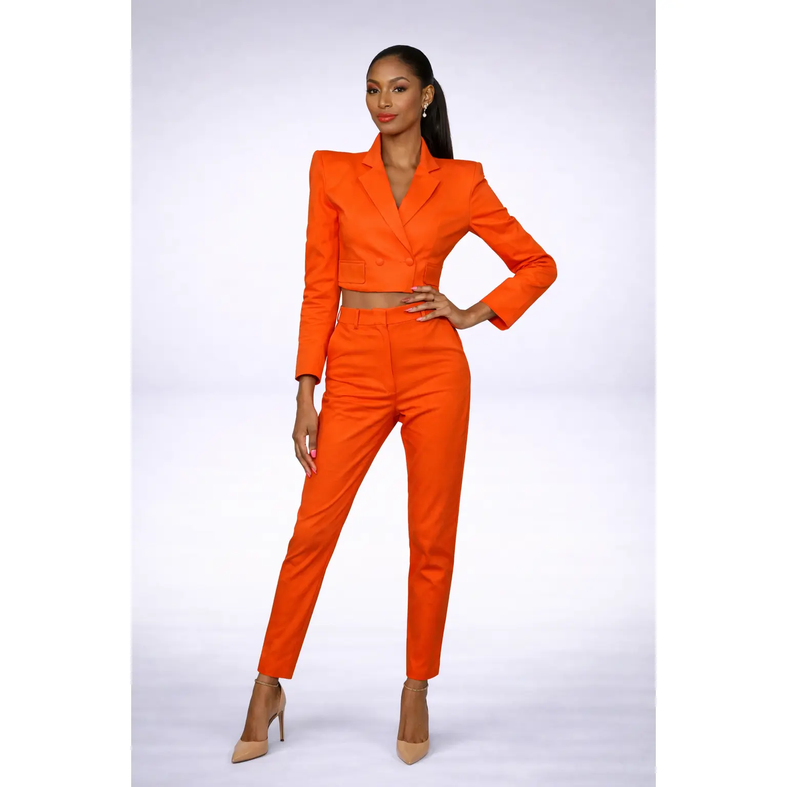 Cropped Blazer Orange