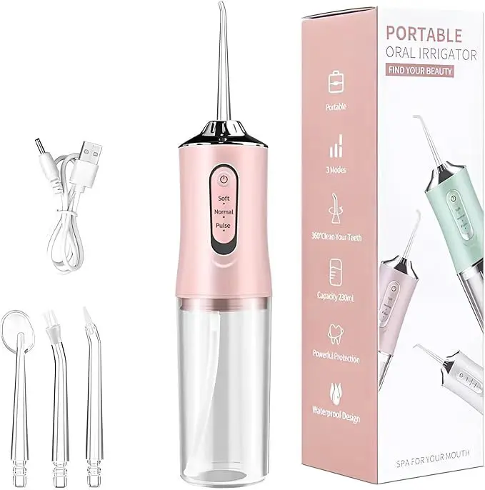Portable Electric Oral Irrigator for Deep Cleaning, Teeth Cleaning Machine, Rechargeable Water Flosser with 3 Cleaning Modes, Waterproof, Oral Care Products for Home & Travel #TOP PICKS