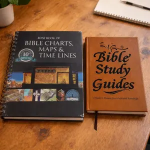 Bible Study BOOKS | Rose Book of Charts|、Maps & Premium Leather Devotional Journal | Visual Reference Guide & Daily Reflection Kit for Spiritual Growth & Christian Gifts