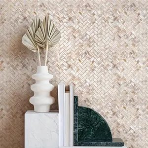 2pcs Oil Flower Herringbone Mosaic Tile Set, Options, Textured 3D Design for Bathrooms Living Rooms
