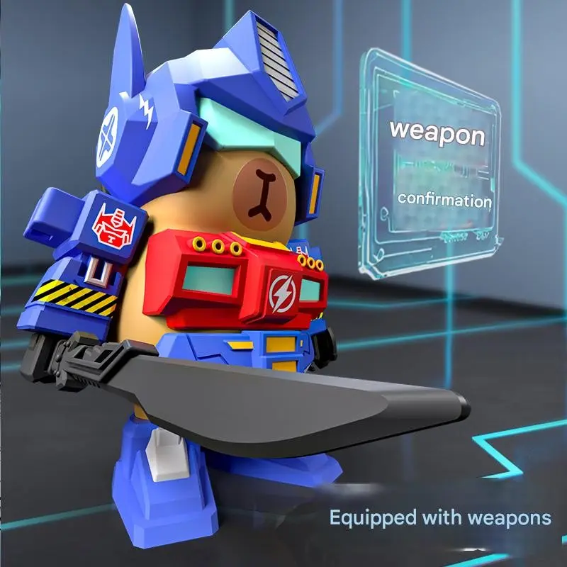 Capybara Magnetic Mecha Figure Anime Action Figure Full Armor Design, 3D Printed Transformable Robot Decor for Modern Home Display, Standout Unique Gifts and Limited edition Collectible Figurine, Figurine Collectibles