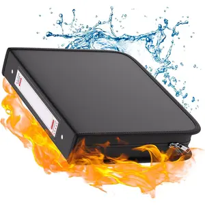 Fireproof 3 Ring Binder with Zipper, 1.5 Inch D Rings Hold up 375 Sheets of 8.5" x 11" (A4), Compatible with Clear Page Protectors, -in Net and Pen Holder(Black, 1 count)