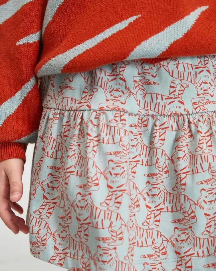 Blue/Orange Tiger Skirt
