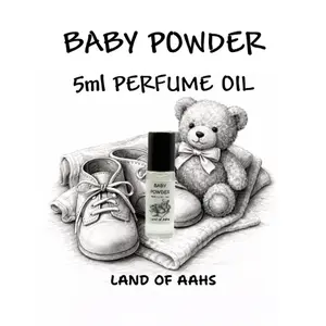 BABY POWDER 5ml Perfume Oil - Roll On Rollerball Nostalgic Fresh Clean Fragrance Roller Scent
