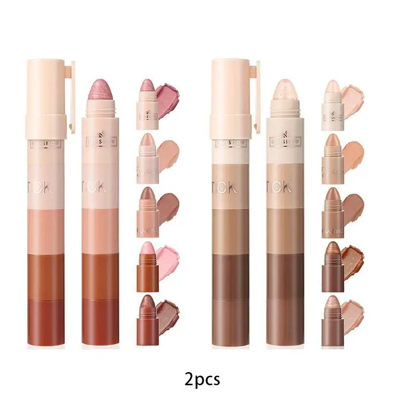 5 Lazy Double Ended Eyeshadow and Under-Eye Highlighter Pens Pearl Eyeshadow Stick Cosmetic