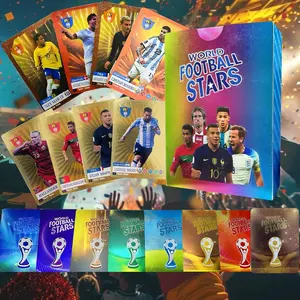 Soccer Trading Cards 2024-2025, 55PCS World Cup Soccer Cards Shimmering Gold, Durable Football Cards for Fans and Players, Not Original (Colorful)