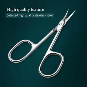 Professional Curved Scissors in Light Beige, Ideal for Nail Trimming and Eyebrow Grooming