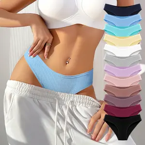 Hotcom Women's Breathable Briefs Minimalist Soft Regular Fit Panties for Daily Wear Underwear 12 Pcs Fallfreshness Mixed Color Sportswear Comfortable All-Season Outfit - Style