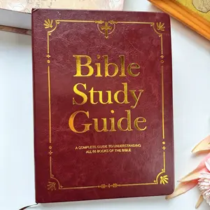 Unisex Bible Study Guide Notebook, Large Size, 66 Books Reading Plan, Life Application & Reflection Notes, Premium Hard Cover, Gold Foil Spiritual Journal