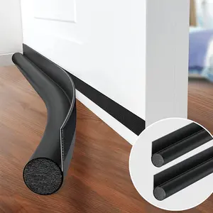 Soundproof Door Bottom Seal Strip, Self-Adhesive Weatherstrip Door Draft Stopper, Dustproof Windproof Foam Crack Blocker
