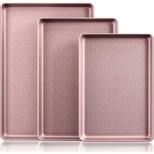 3 Piece Diamond Textured Gold Backing Trays