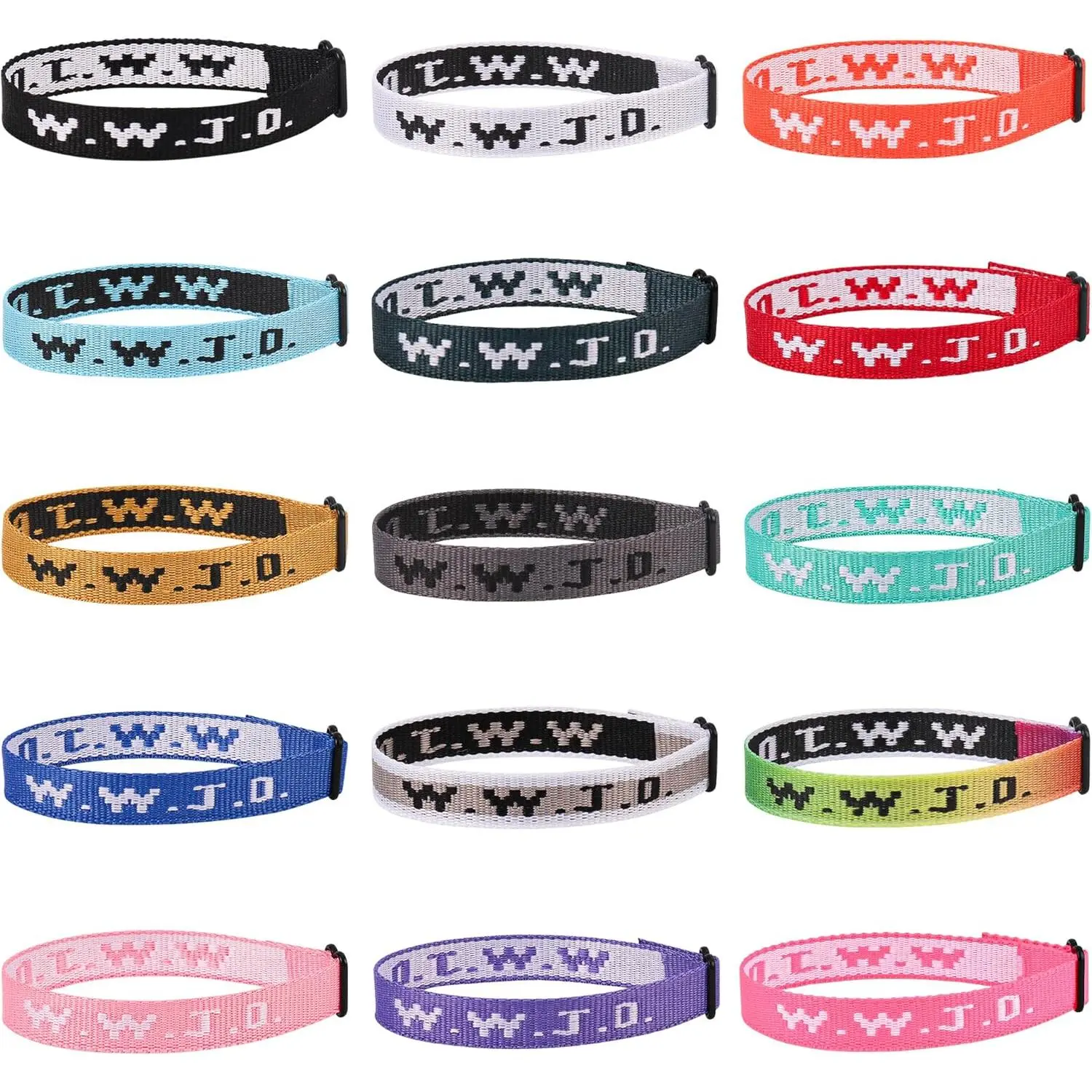 15 count WWJD Bracelet Pack for Women Men, Christian  Bracelet Gifts, Adjustable What Would  Do Wristbands
