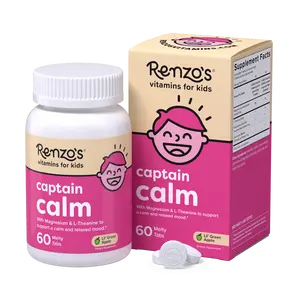 Renzo's Vitamins Captain Calm for Kids with Magnesium, L-Theanine, and Botanicals - 60 Melty Tabs