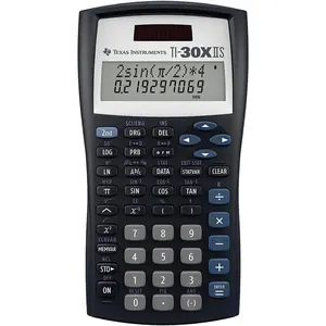 Texas Instruments TI-30XIIS Scientific Calculator, Black with Blue Accents (30XIIS/TBL/1L1/BK)