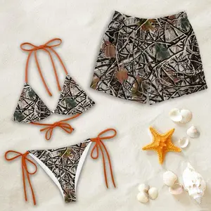 Matching Couple Camouflage Bikini and Board Shorts Set, Beachwear Swimwear Matching Couple Swimwear Set