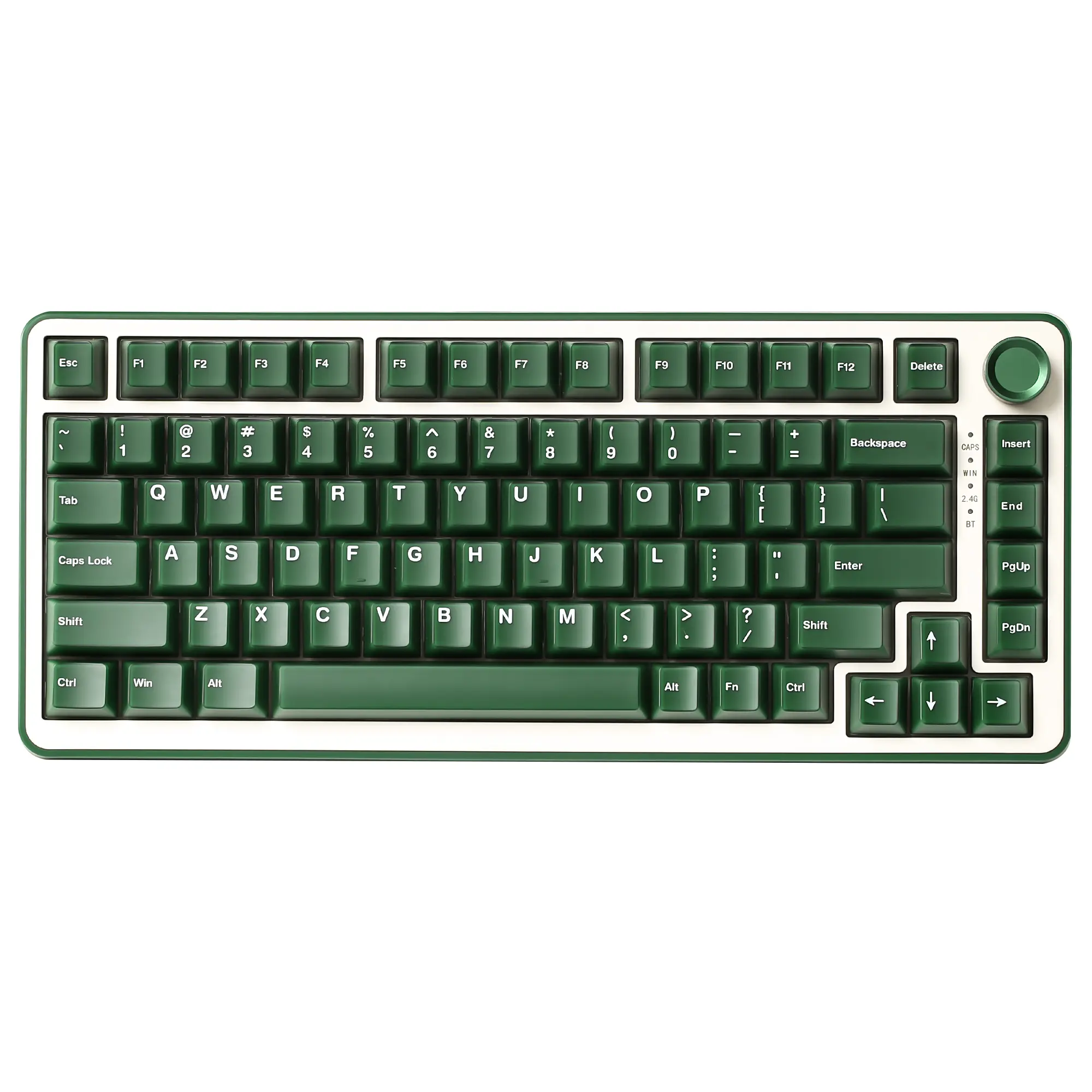 YUNZII B75 PRO Olive Green Wireless Mechanical Keyboard, 75% Layout with Knob, Hot Swap Gasket Structure, Creamy Pre-lubed Switches, RGB Backlit, Bluetooth/Type-C/2.4G for Win/Mac
