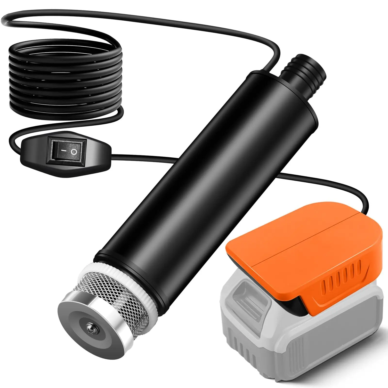 635GPH Cordless Submersible Water Pump, Replacement for Dewalt 20V/60V Max Lithium Batteries, Portable Transfer Water Pump with On/Off Switch, for Pool Draining, Garden Watering, RV, Camping (No Battery)