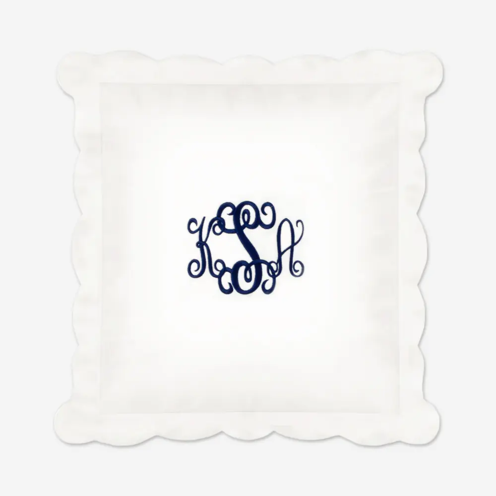 ML MARLEYLILLY Personalized Cotton Monogrammed Pillow Sham 16" x 16" Machine Washable Elegant Throw Pillow Cover with Button-Back Closure