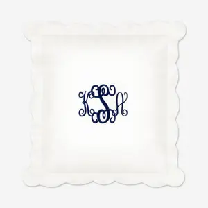 ML MARLEYLILLY Personalized Cotton Monogrammed Pillow Sham 16" x 16" Machine Washable Elegant Throw Pillow Cover with Button-Back Closure