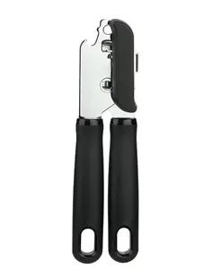 stays 2 Ply Manual Can Opener with Integrated Bottle Opener, Black