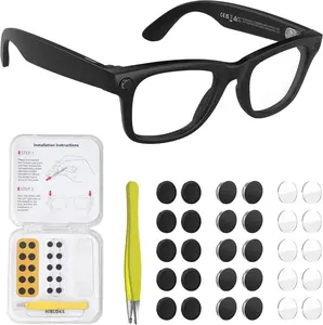 LED Light-Blocking Sticker Set — Compatible with Ray-Ban Meta (1st/2nd Gen) and Oakley Meta HSTN; Includes 10 LED Stickers, 10 Lens Light-Blocking Stickers, and 10 Lens Protectors — For Smart Glasses