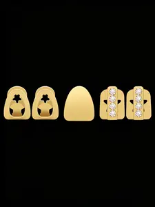Hot Selling Hip Hop Bling Rhinestone Gold Grillz Tooth Gems, Trendy Personality Teeth for Men #Grillz#GoldGrillz#HipHopGrillz#RapperGrillz#MensGrillz#BlingGrillz#IcedOut#StreetStyle#TeethJewelry#HipHopJewelry