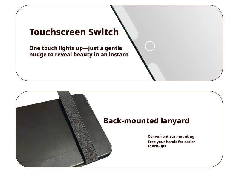 Car Sun Visor Makeup Mirror, LED Touch Screen Adjustable Brightness Auto Interior Makeup HD Mirror, Rechargeable Vanity Mirror | Girly Car Accessories | Car Stuff