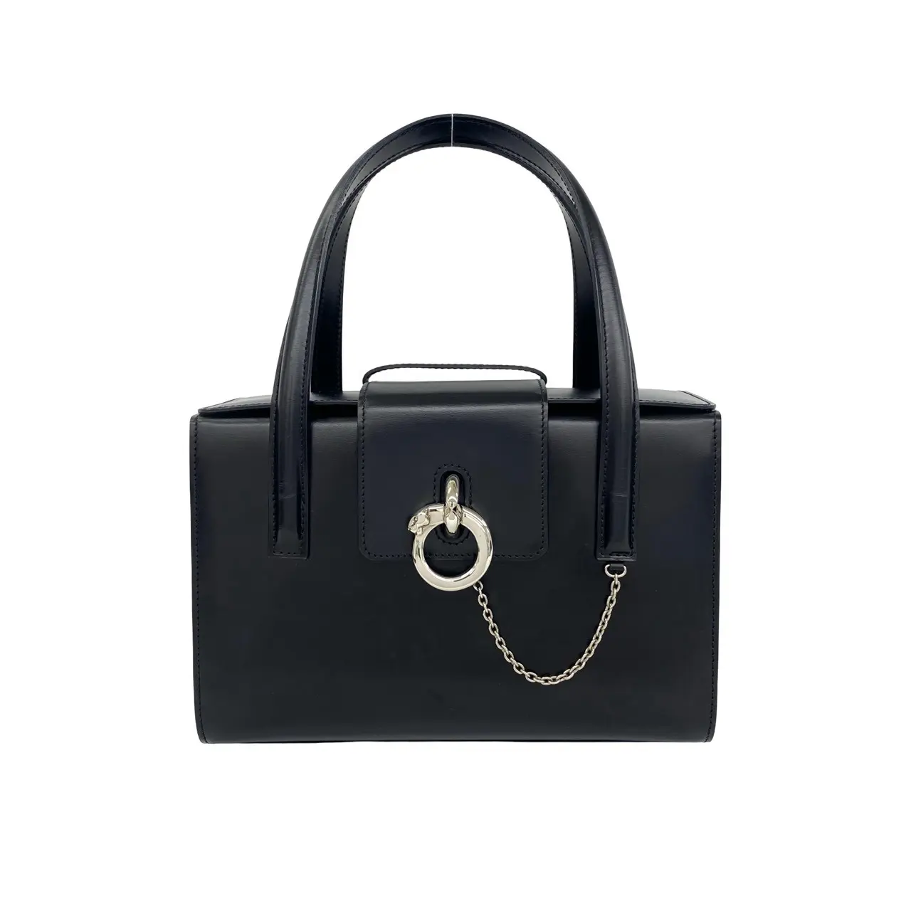 Pre-owned Cartier Calfskin Shoulder Bags Panthere Calf Leather Handbag