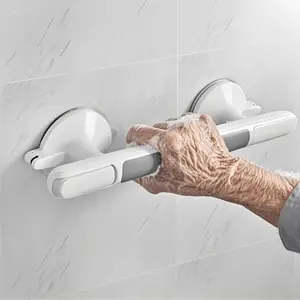 Suction Cup Shower Grab Bar, Modern No Drilling Anti-Slip Home Bathroom Safety Handrail, Easy Install Assist Handle for Elders, Seniors & Disabled
