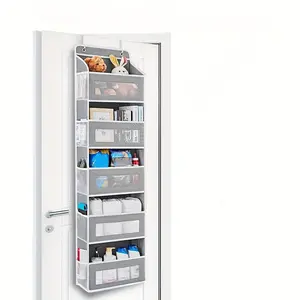 Door Back Storage Box with 5 Large Capacity Pockets, Hanging Door Back Organizer, Anti-Tip, Holds Up to 44 Lbs, Ideal for Bedroom, Home Organizer Storage, Storage Organizer Bag