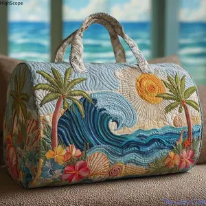 3D Printed Hawaiian Palm Tree Duffle Bag - Lightweight Spacious Tote for Gym Beach & Weekend Trips