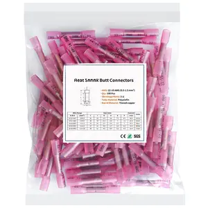 Heat Shrink  Connectors, 22-16 AWG 100 count Red Marine Grade Insulated Crimp Wire Connectors,  Electrical Connectors  Splice for Boat  Wiring