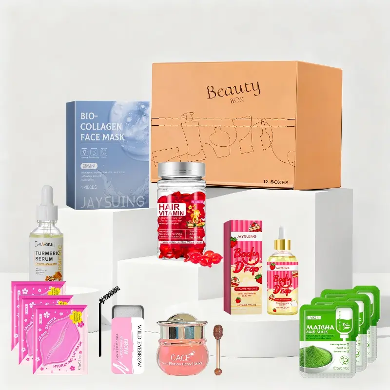 Lip mask, lipstick, face mask, eyebrow gel, hair care capsules, clay mask, facial serum, body serum set, skincare and body gift set, suitable for gifting, skincare set, Glow, Body Care Sets, Body Essentials Set