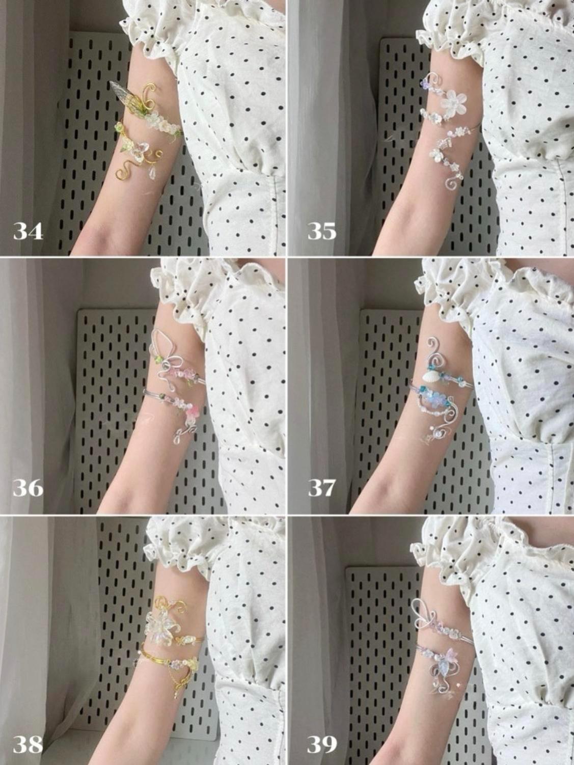 Fairy Gold Wings Arm Cuff – Handmade Fairycore Jewelry, Summer Arm Cuff, Aesthetic Arm Bracelet