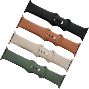 4pcs Silicone Sport Bands for Apple Watch Women, Smart Watch Accessories, Soft Breathable Wearable Design Fits 38-49mm, Lightweight & Comfortable Wristbands