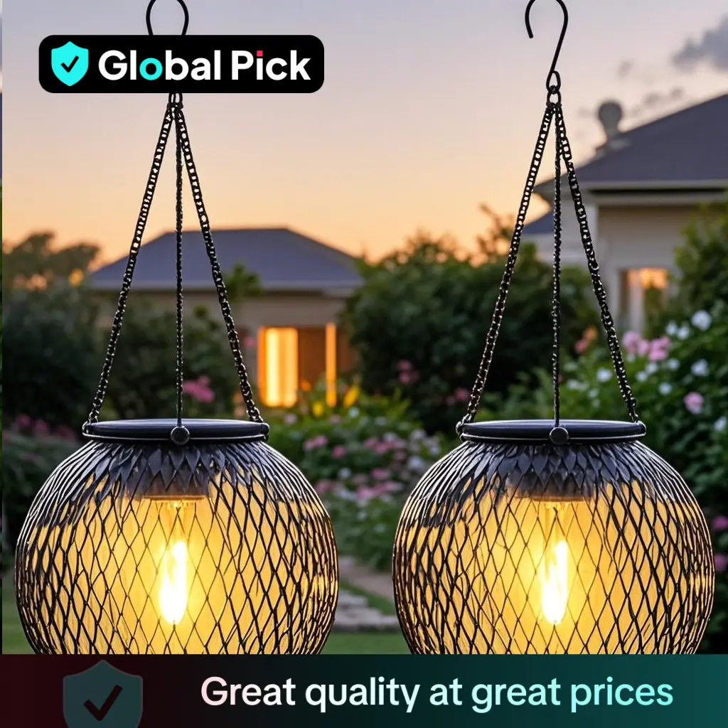 Outdoor Solar Hanging Light, Outdoor Garden Metal Hanging Light, Waterproof Tree Light for Garden Yard Pathway, Garden Decor