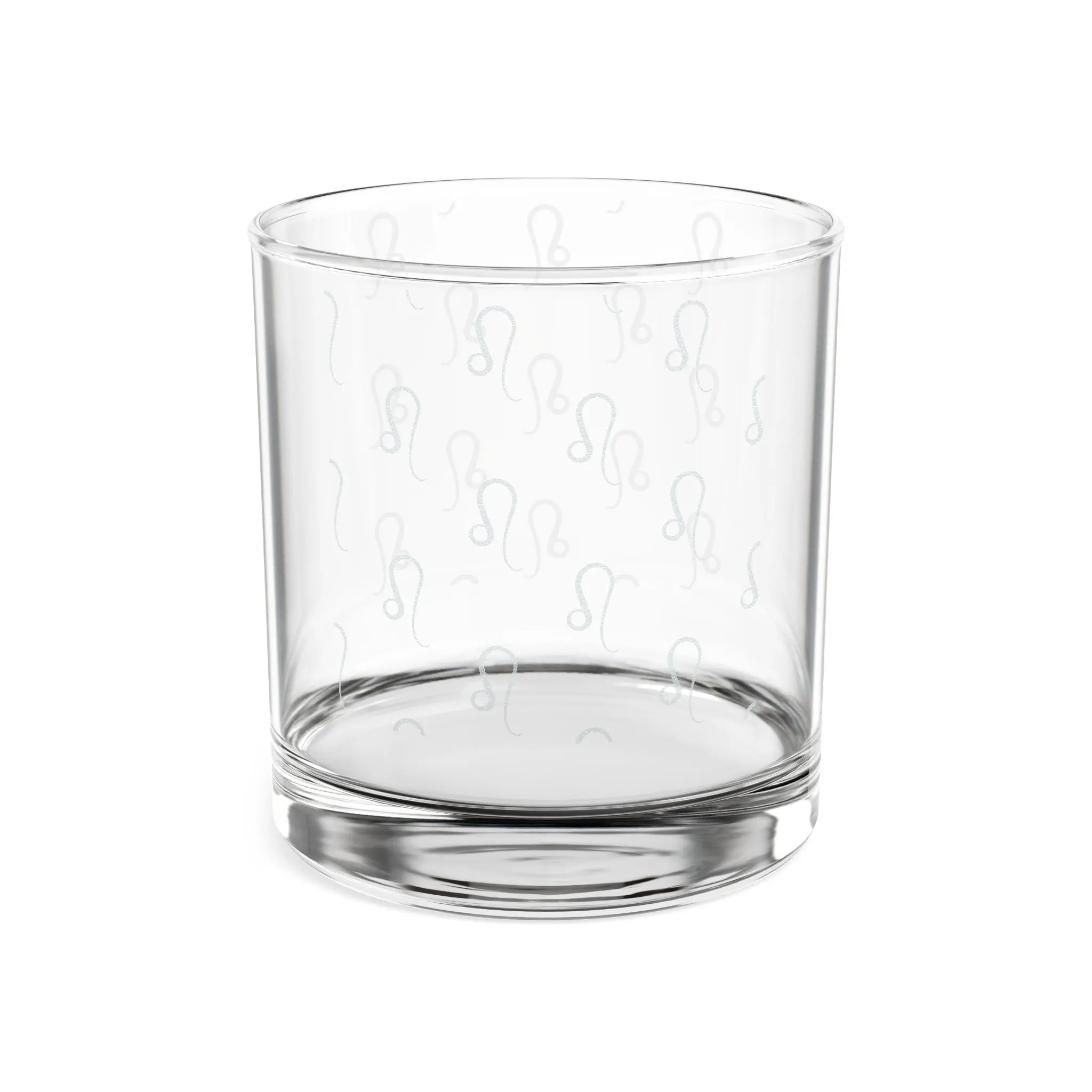 Leo Laser Engraved Whiskey Cocktail Glass - 10.5oz, Heavy Bottom, Subtle Repeating Zodiac Motif, Personalized Decorative Drinkware, Dishwasher Safe, Hand-Washable, Personalized Bar Gift, Kitchen Drinkware Essential