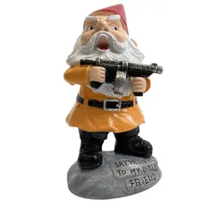 Garden Gnomes Outdoor Funny Garden Gnomes Funny Gnomes with Guns - for Indoor Outdoor Garden Gnome Sculpture Patio Yard Lawn Dwarf Decoration