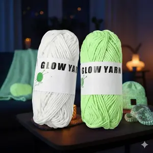 Soft Glow Yarn for DIY Knitting: Ultra-Stretch Glow-in-the-Dark Thread, Eco-Friendly & Skin-Friendly Craft Supplies. Perfect for Spring Crafts, Jewelry Making, and Nighttime Creations.